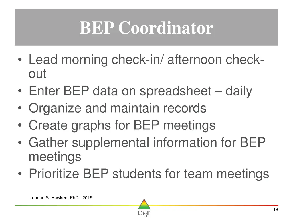 bep coordinator