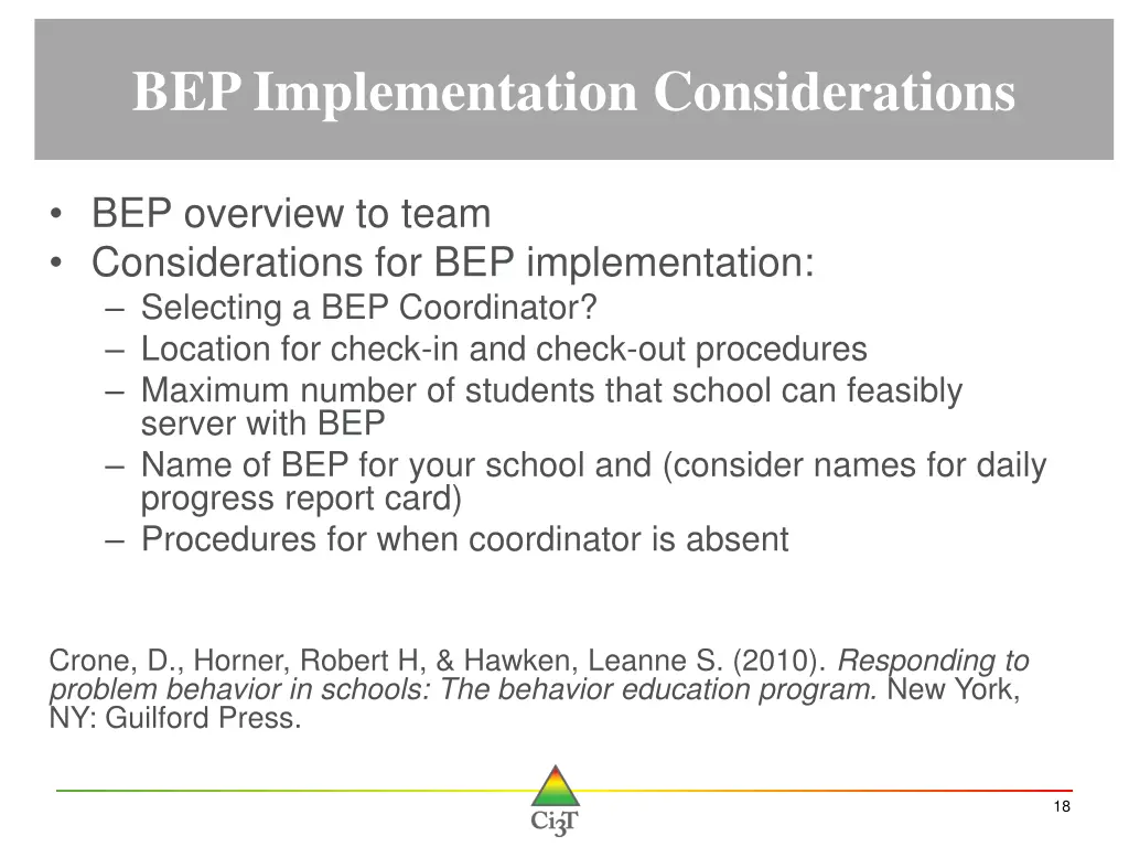 bep implementation considerations