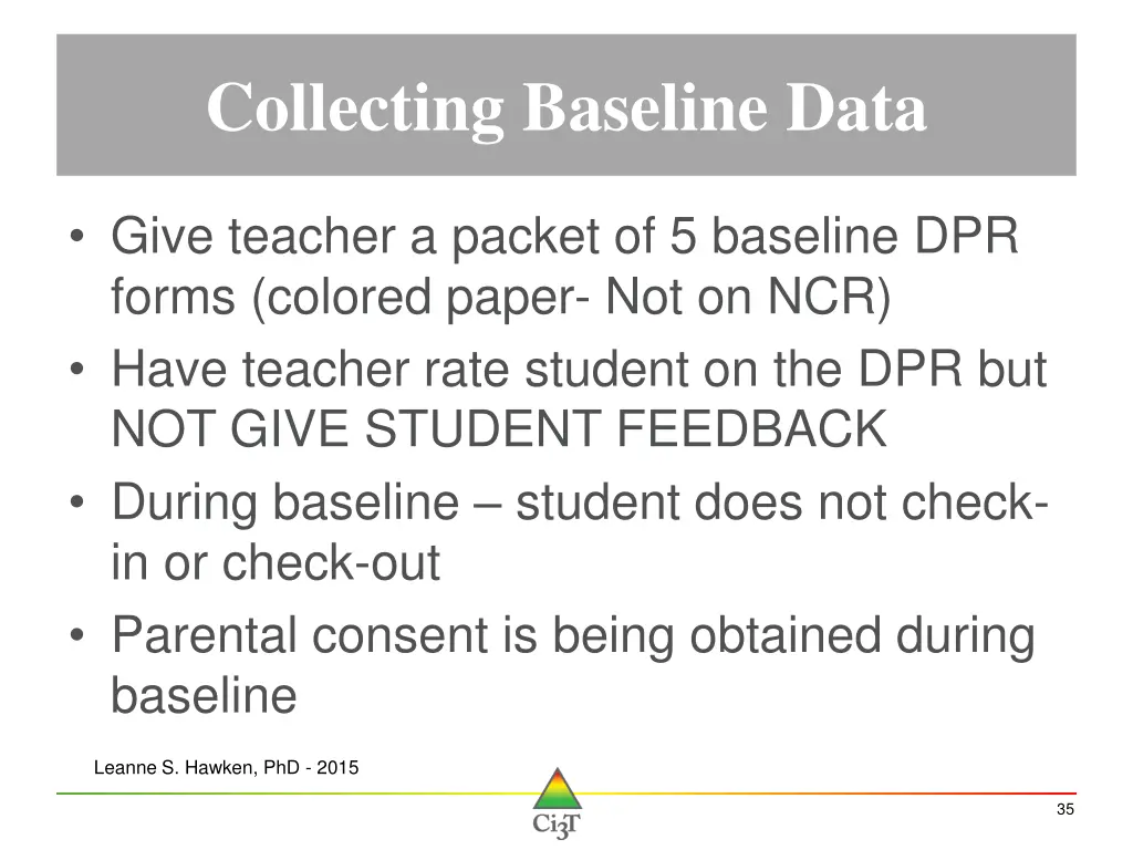 collecting baseline data