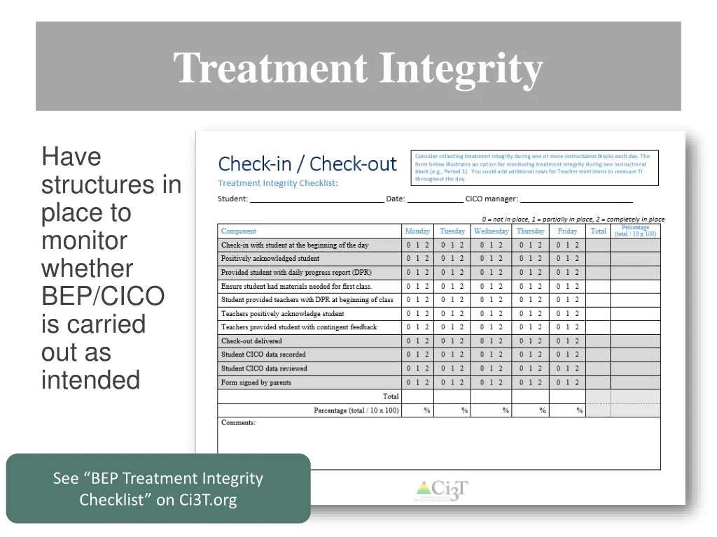 treatment integrity