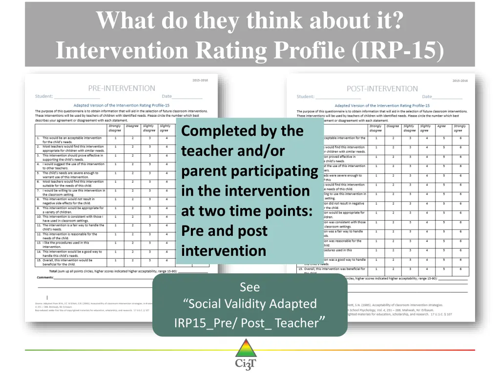 what do they think about it intervention rating