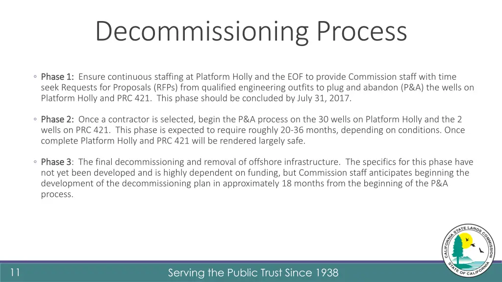 decommissioning process