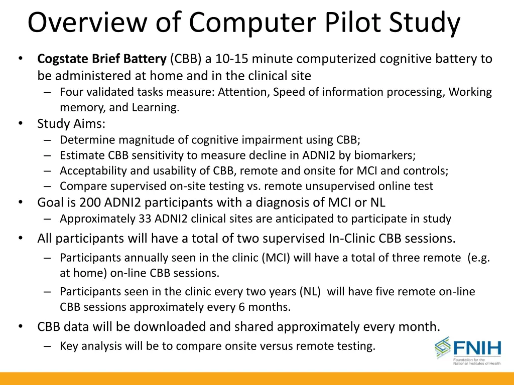 overview of computer pilot study