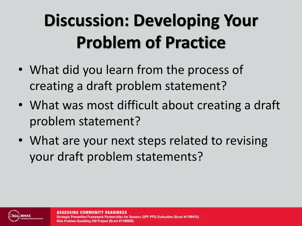 discussion developing your problem of practice