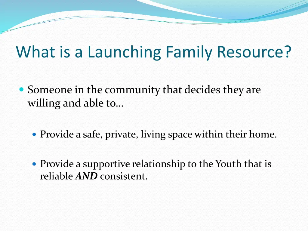 what is a launching family resource