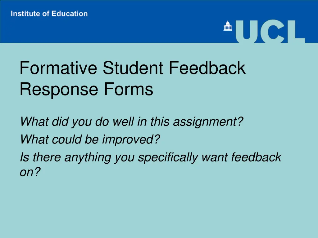 formative student feedback response forms