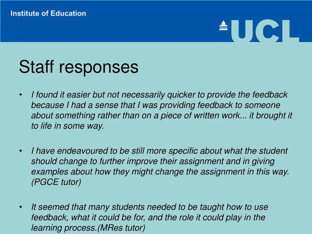 staff responses