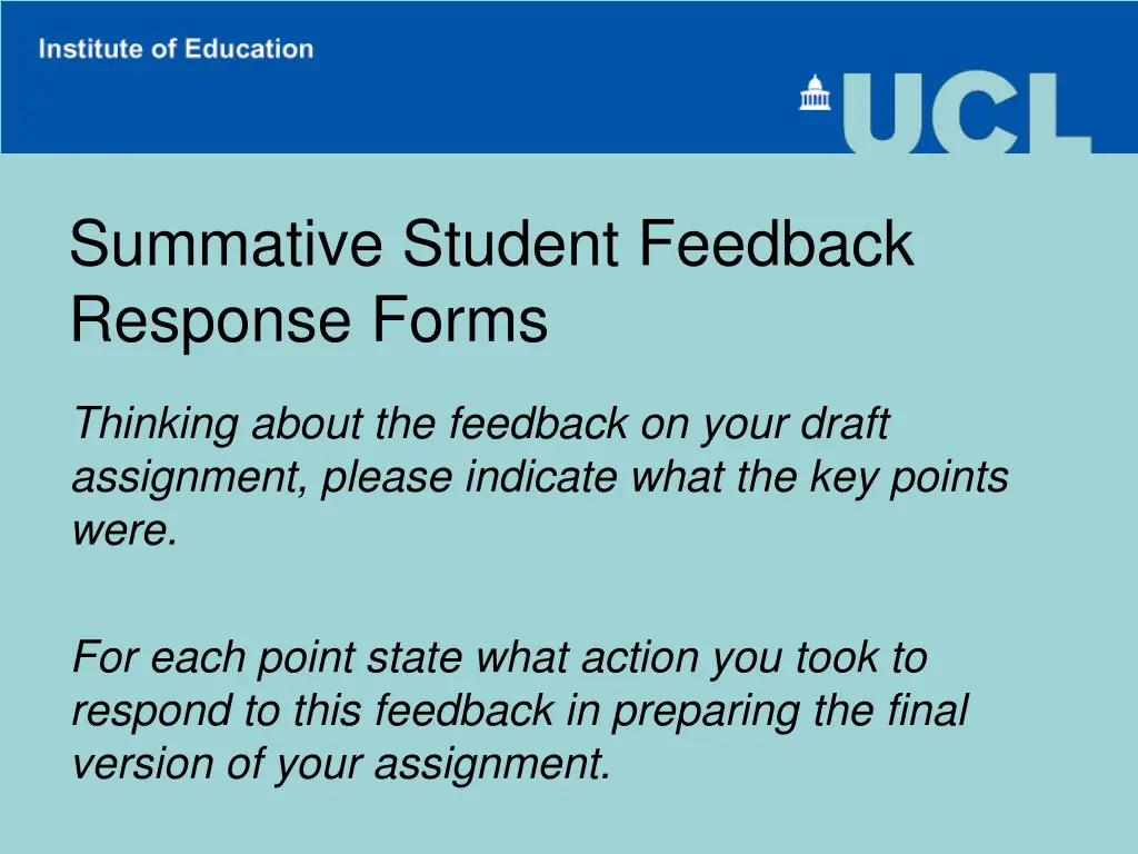 summative student feedback response forms