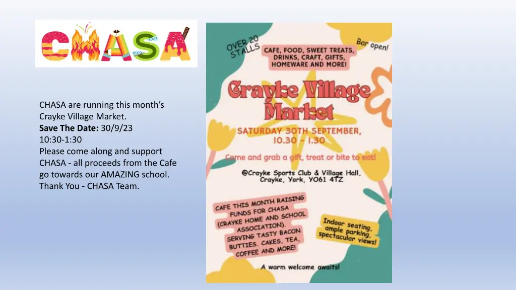 chasa are running this month s crayke village