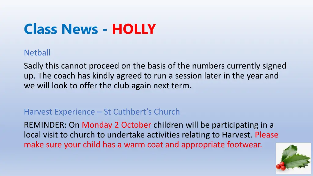 class news holly