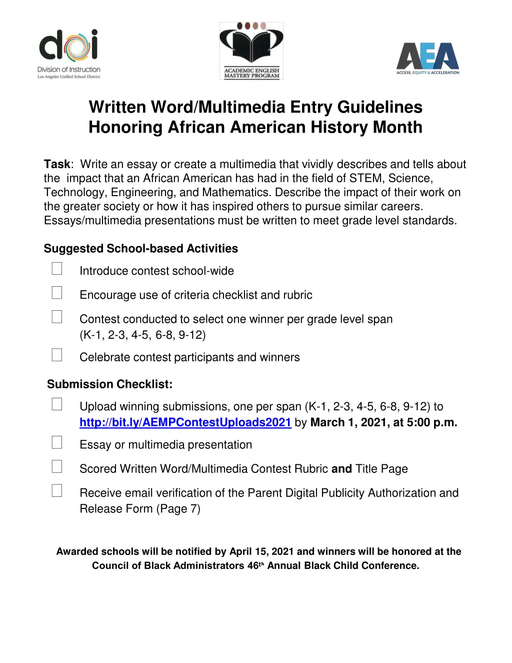 written word multimedia entry guidelines honoring