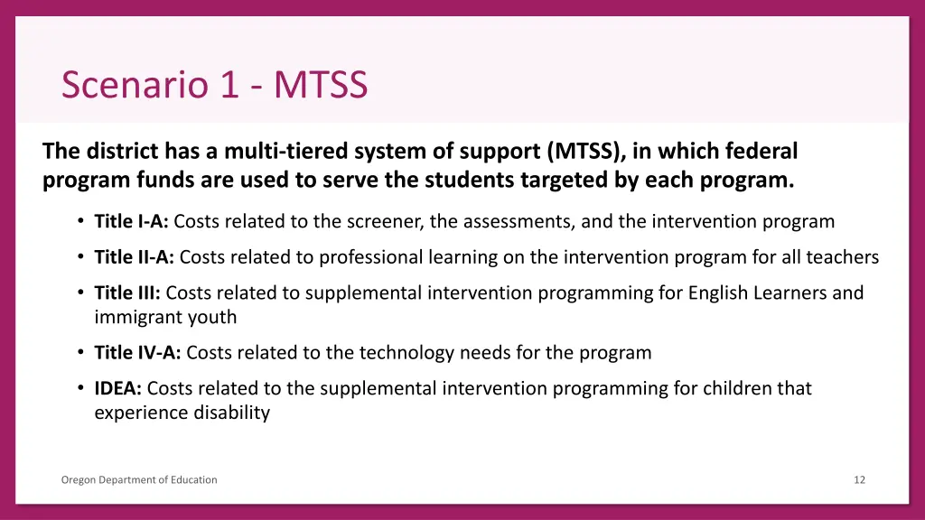 scenario 1 mtss