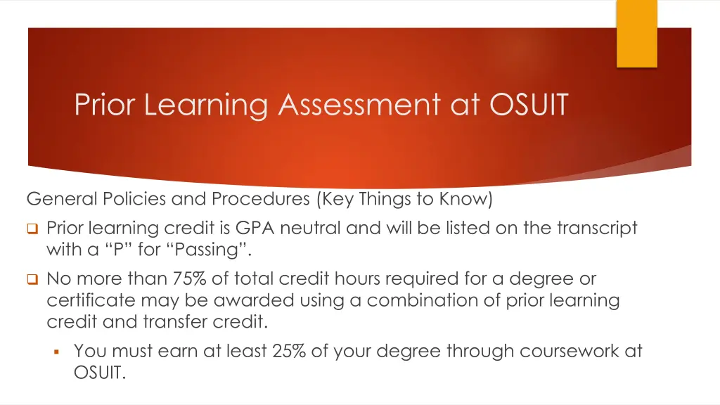 prior learning assessment at osuit 3