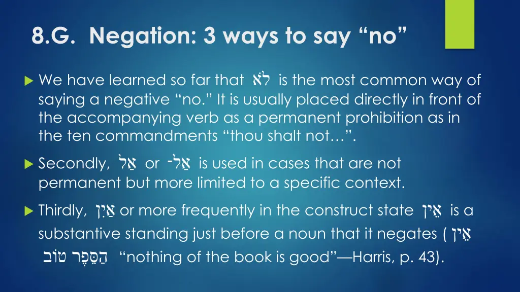 8 g negation 3 ways to say no