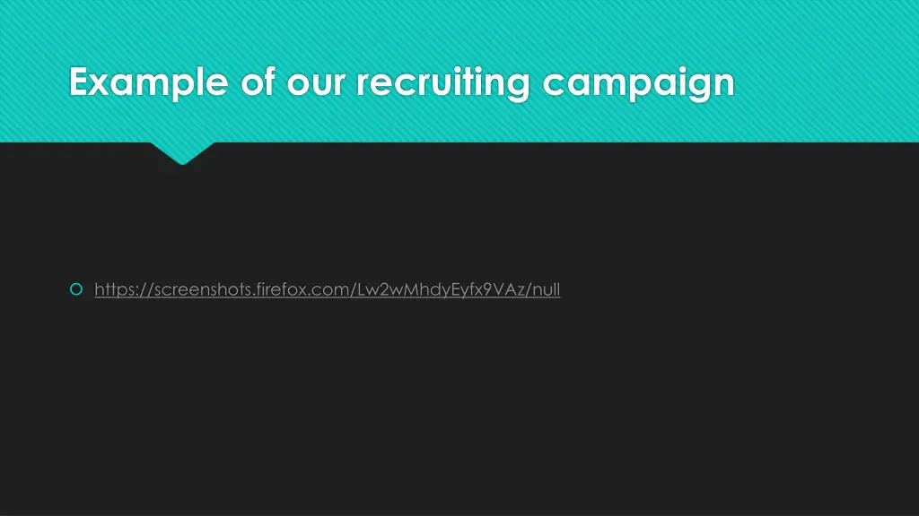 example of our recruiting campaign