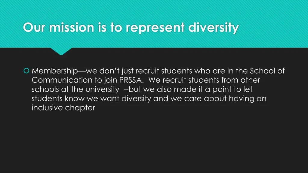 our mission is to represent diversity