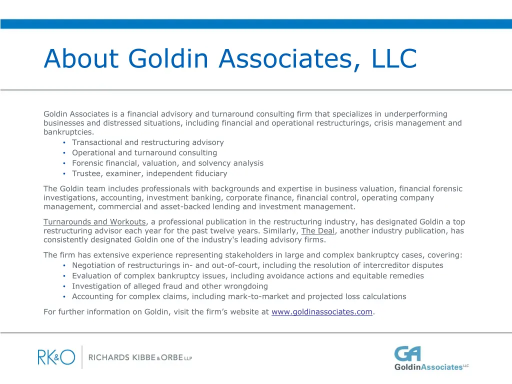 about goldin associates llc