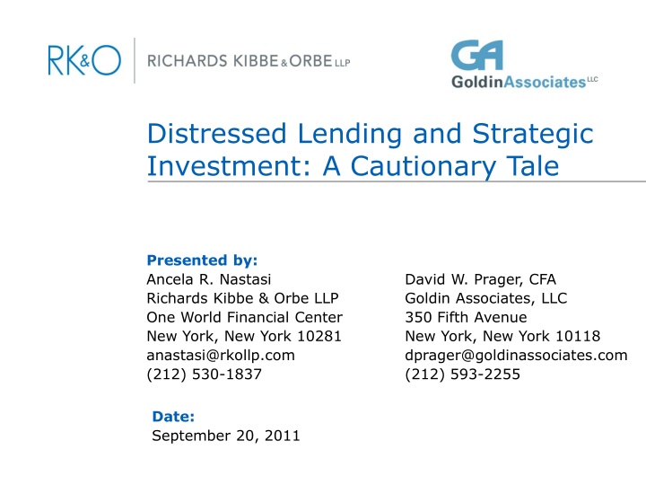 distressed lending and strategic investment