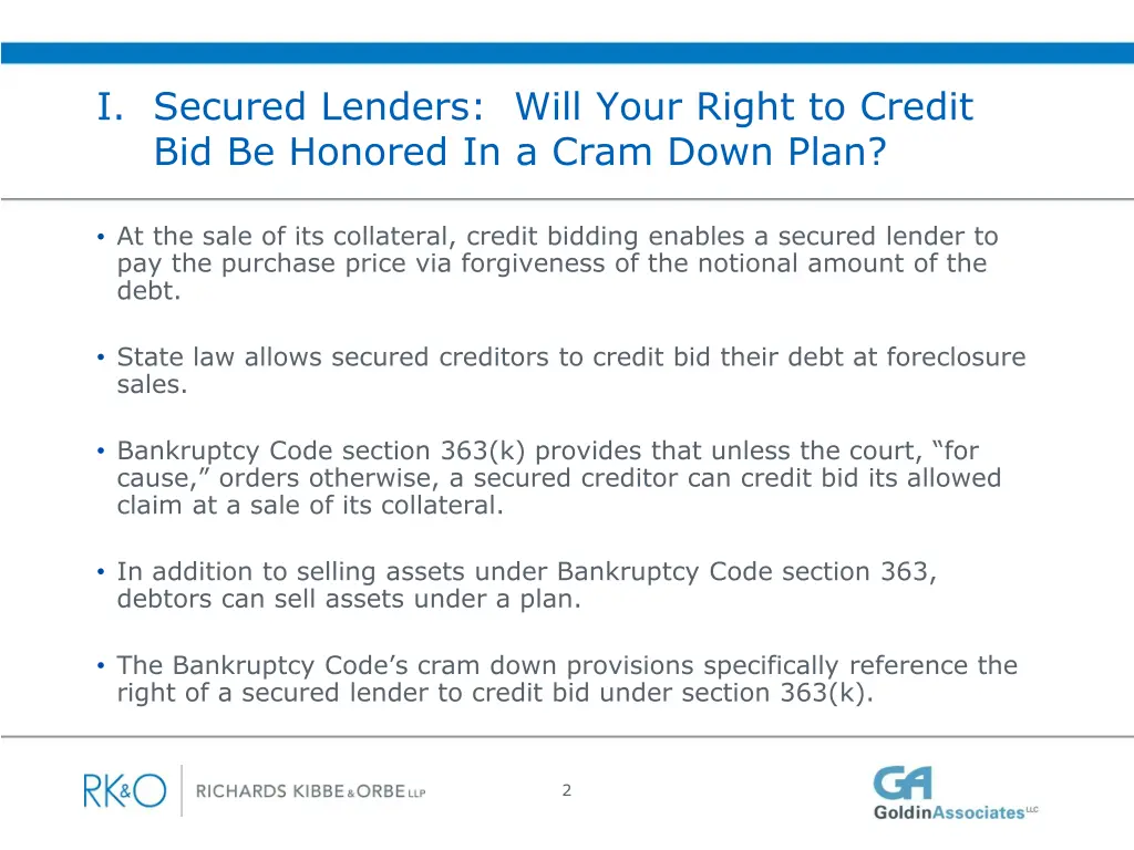 i secured lenders will your right to credit