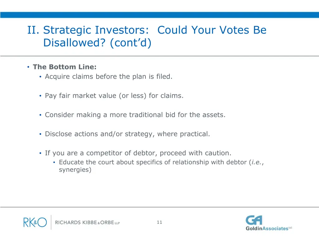 ii strategic investors could your votes 2