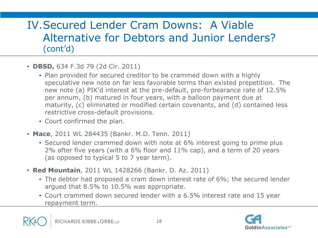 iv secured lender cram downs a viable alternative 2