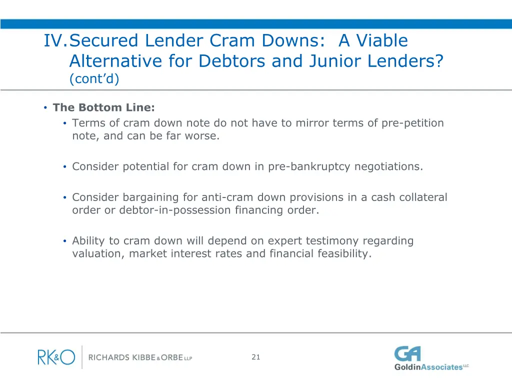 iv secured lender cram downs a viable alternative 5