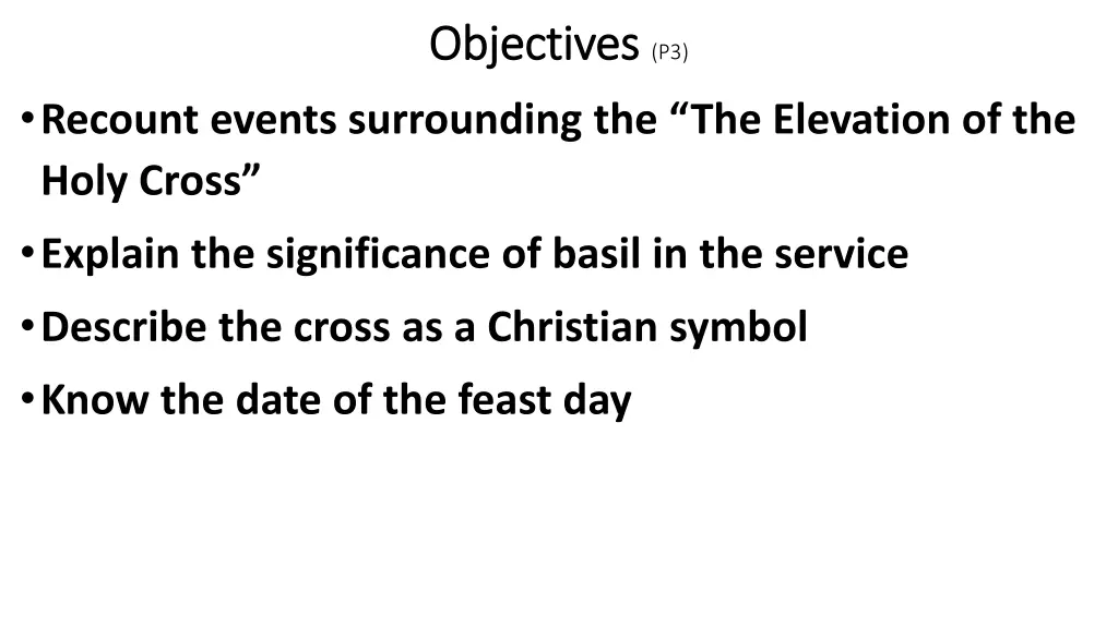 objectives objectives p3