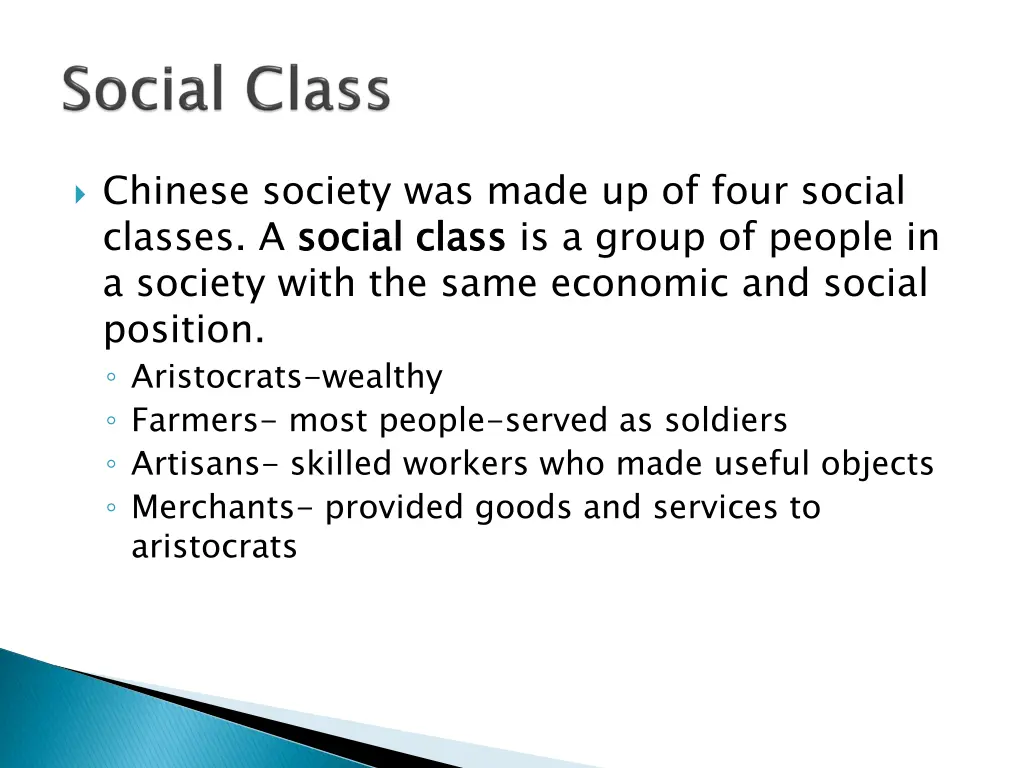 chinese society was made up of four social