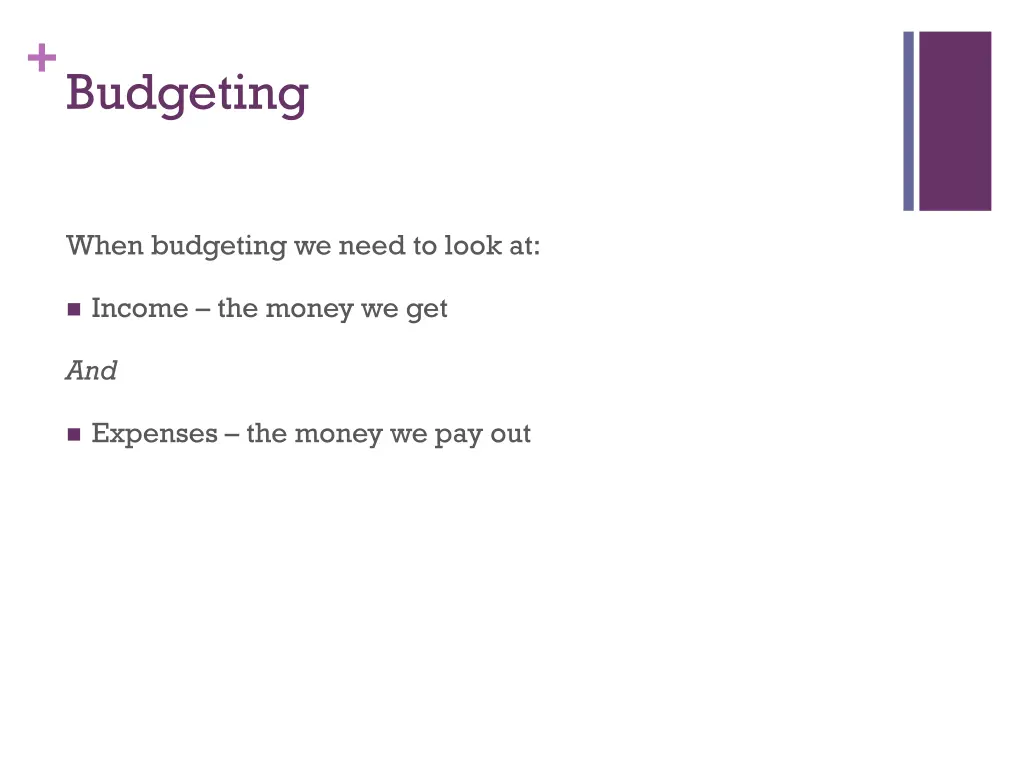 budgeting