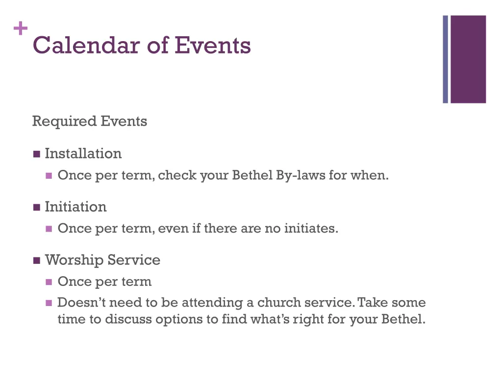 calendar of events 1