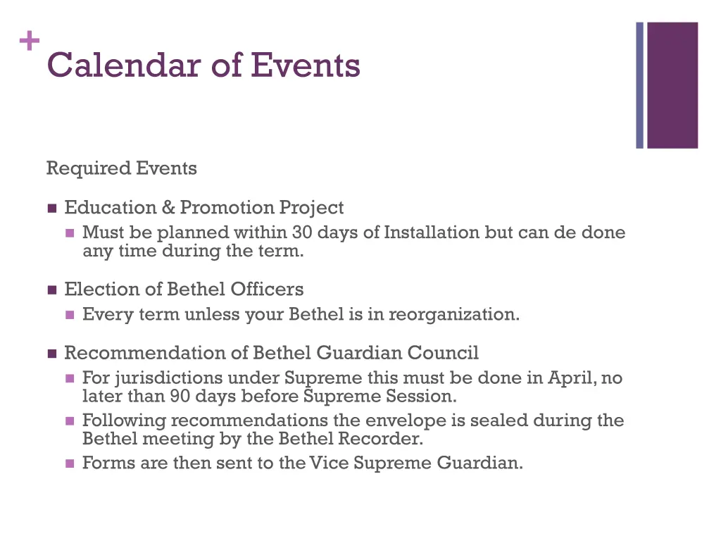 calendar of events 2