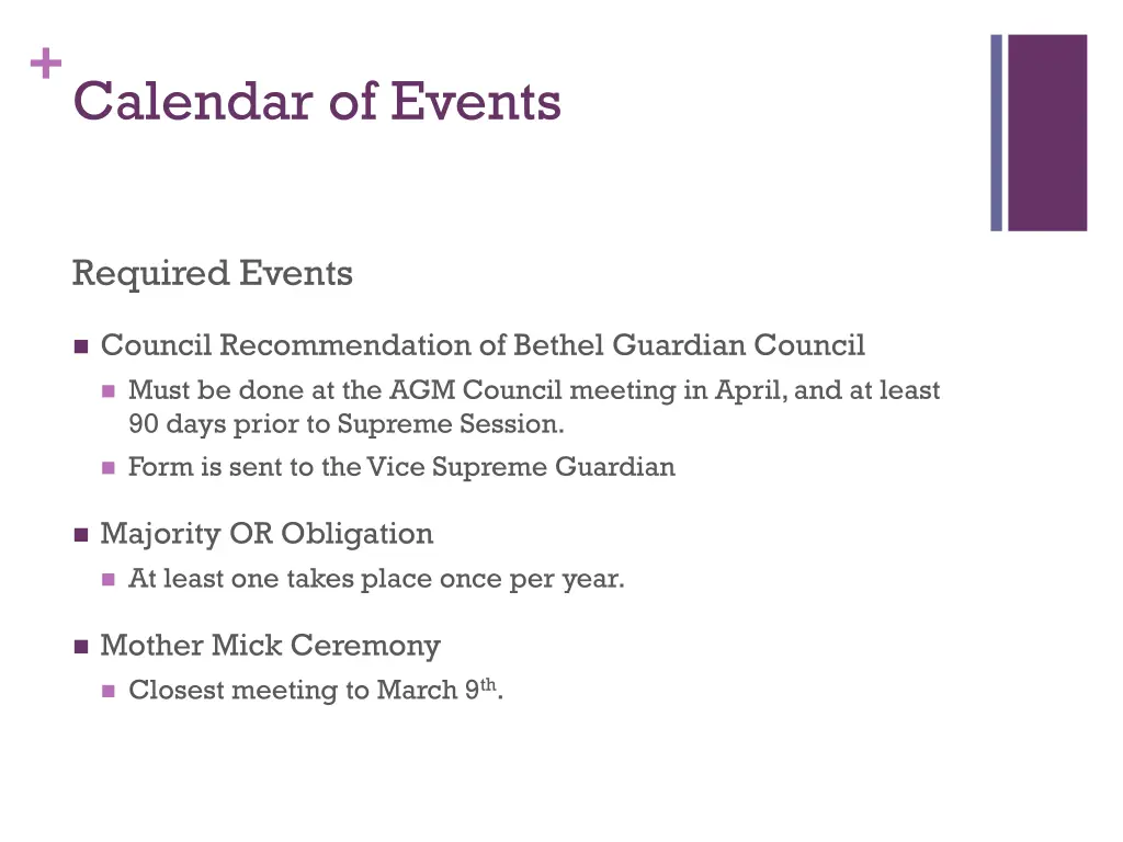 calendar of events 3