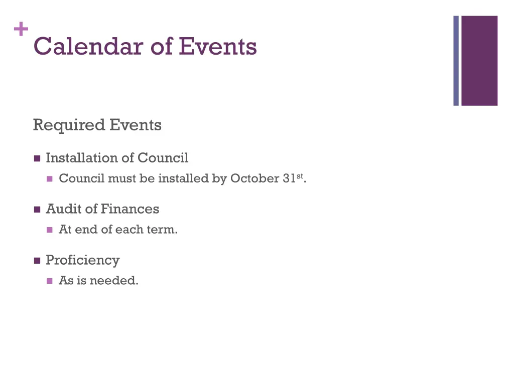 calendar of events 4