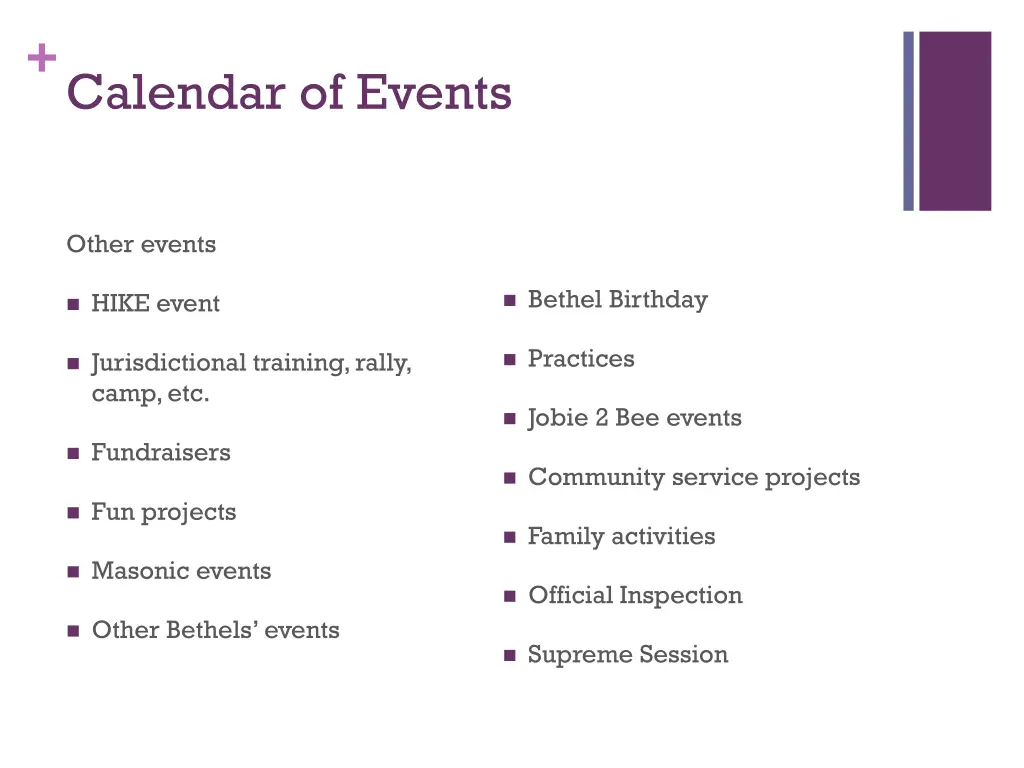 calendar of events 5