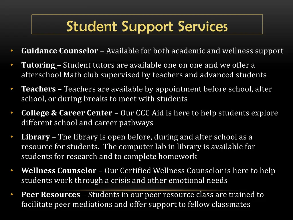 student support services