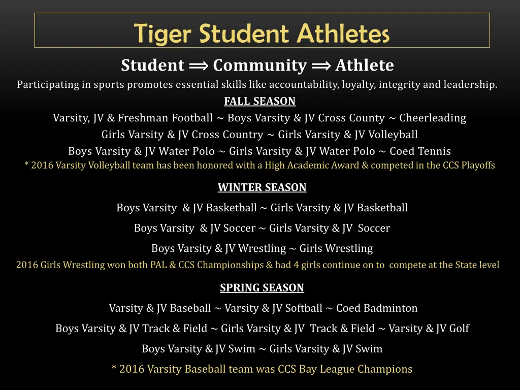 tiger student athletes student community