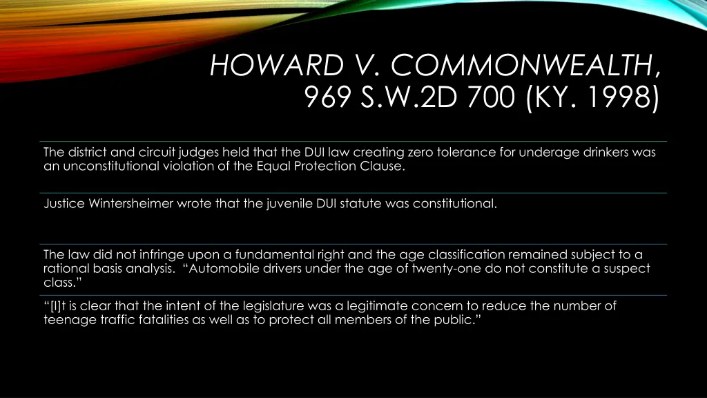 howard v commonwealth 969 s w 2d 700 ky 1998