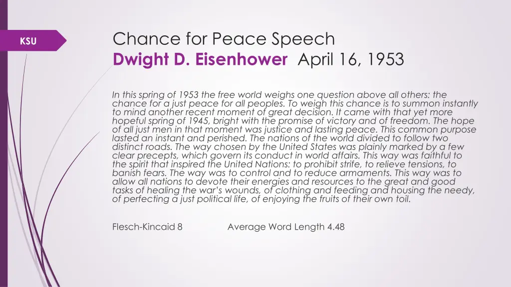 chance for peace speech dwight d eisenhower april