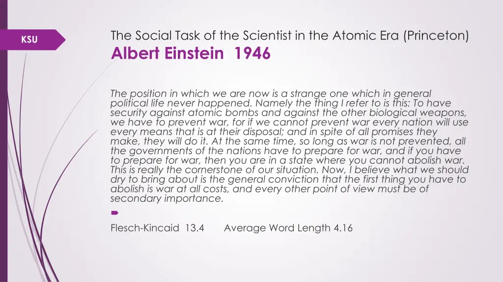 the social task of the scientist in the atomic