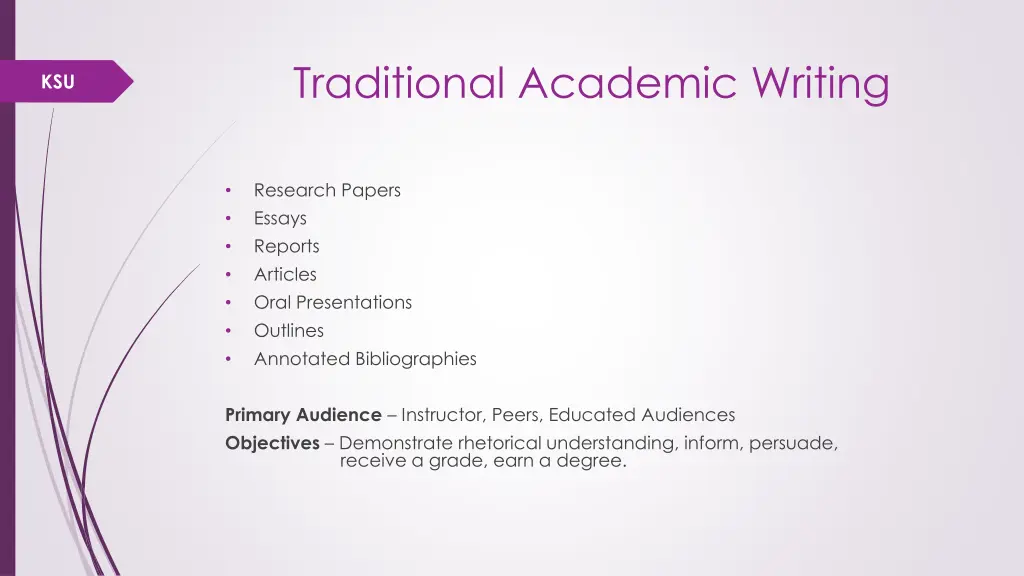 traditional academic writing