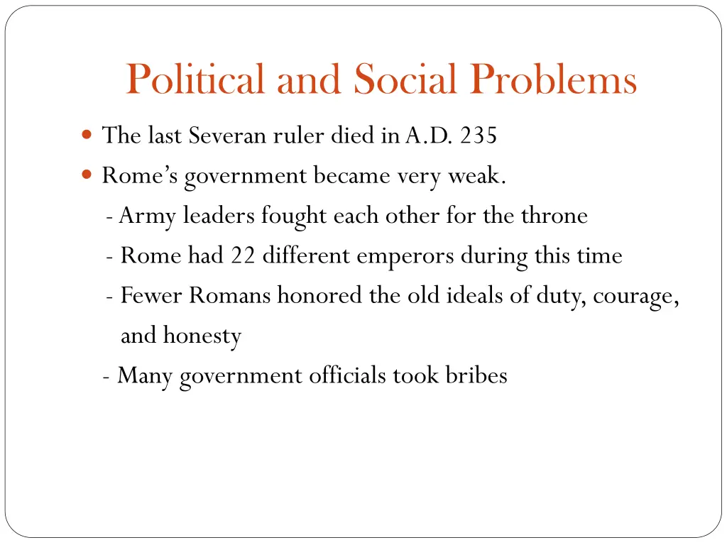 political and social problems