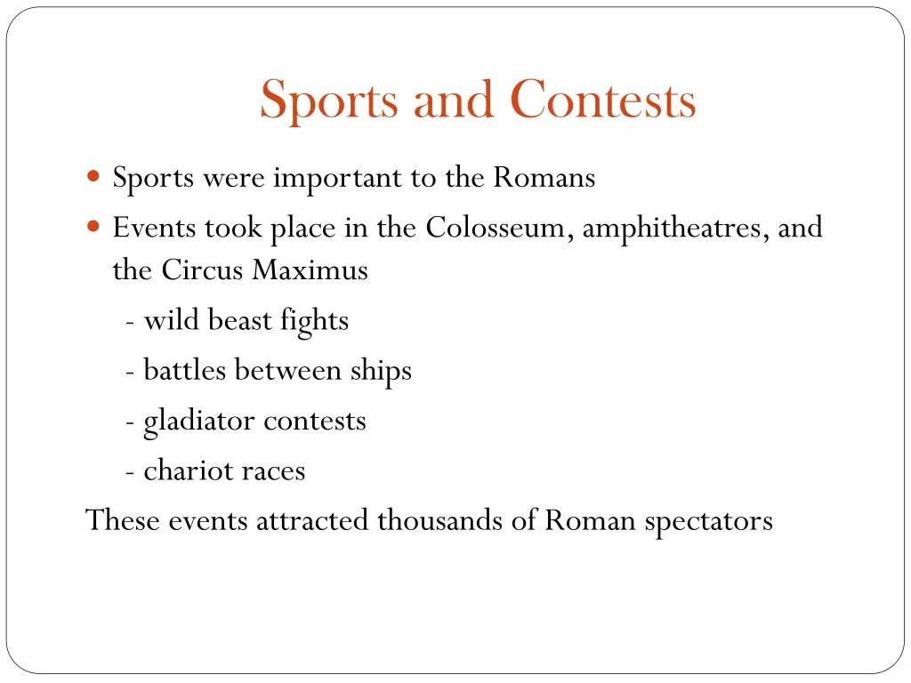 sports and contests