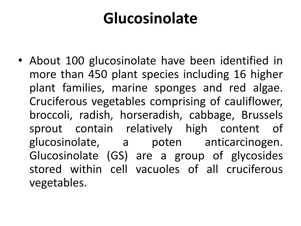 glucosinolate