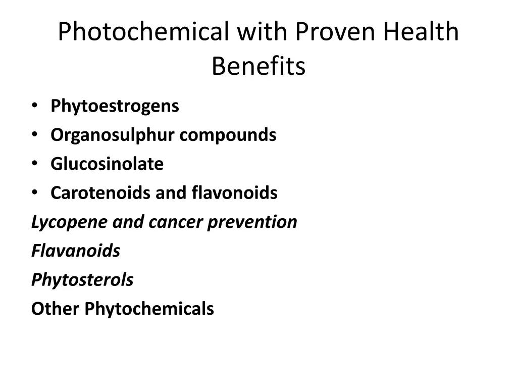 photochemical with proven health benefits