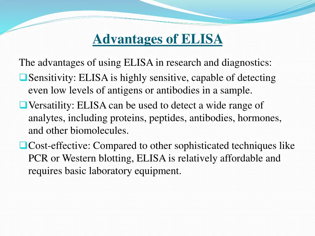 advantages of elisa