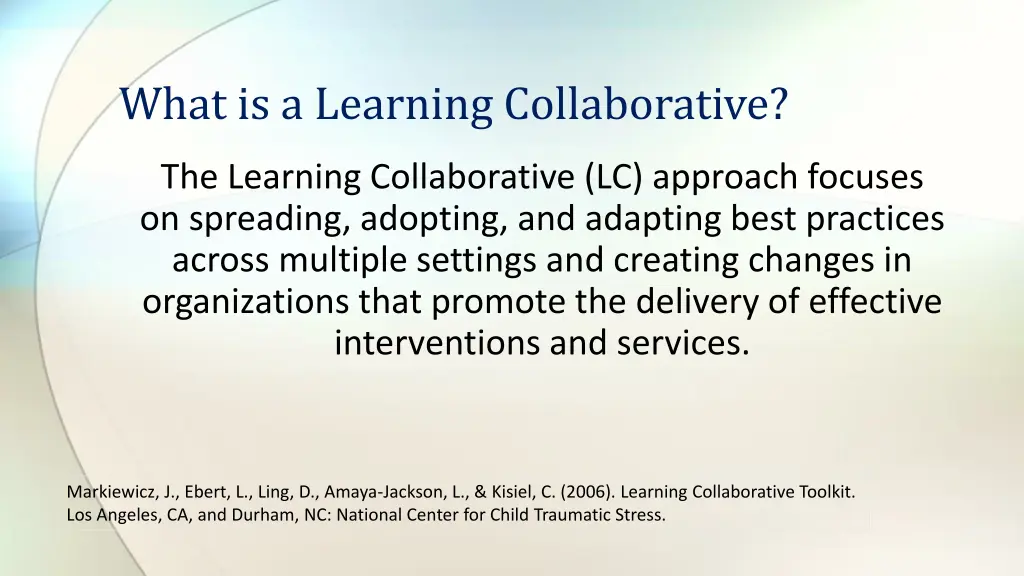 what is a learning collaborative