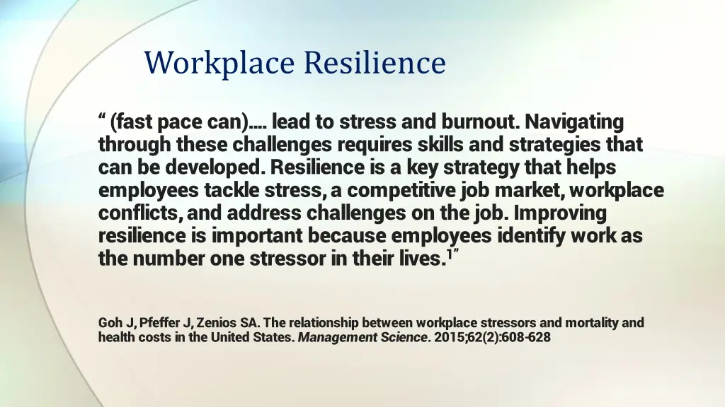 workplace resilience