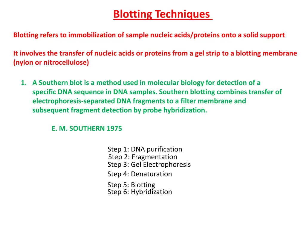 blotting techniques