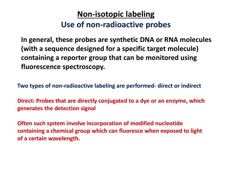 non isotopic labeling use of non radioactive