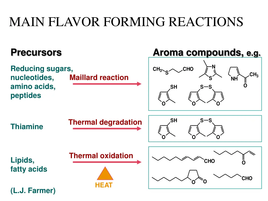 main flavor forming reactions